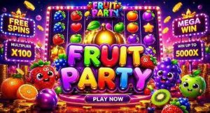Fruit Party LOTTOWIN Vibrant Wins with Cluster Payout Action